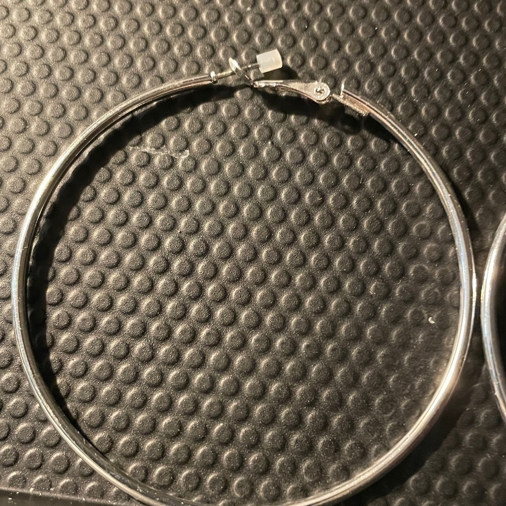 Silver Hoops - Picture 2 of 4